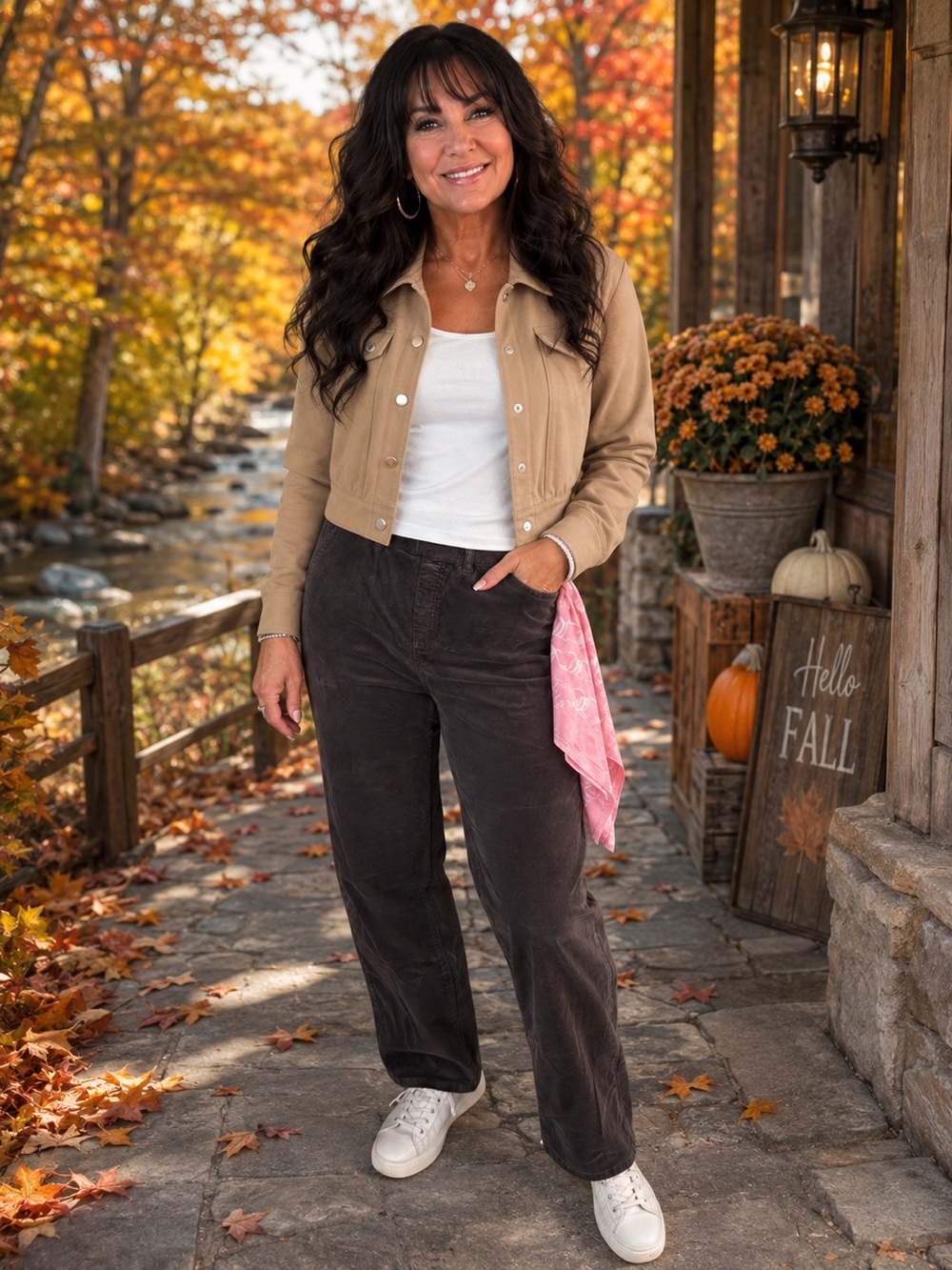 Juicy Couture Straight-Leg Corduroy Pants in Dark Brown